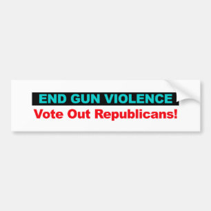 Autocollant De Voiture End Gun Violence -- Vote Out Republicans