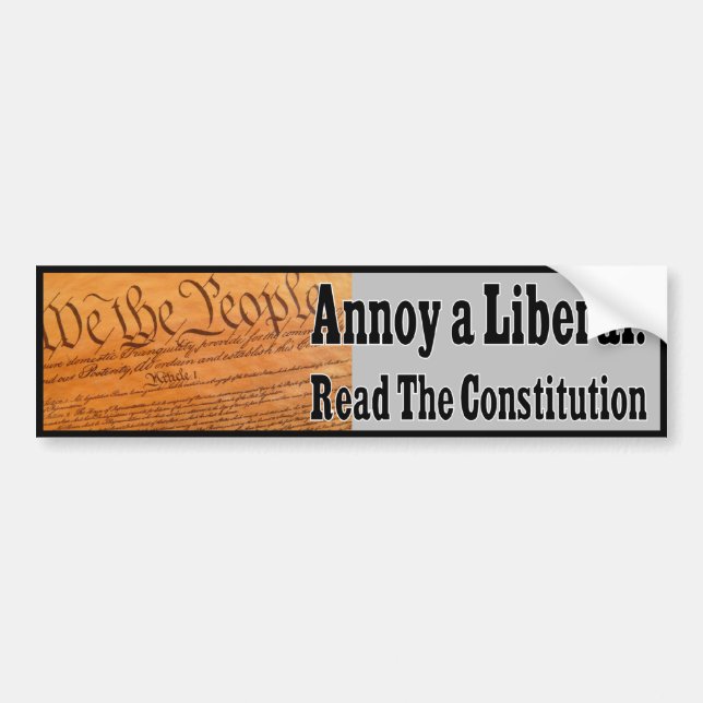 Autocollant De Voiture Ennuyez un libéral - lisez la constitution (Devant)