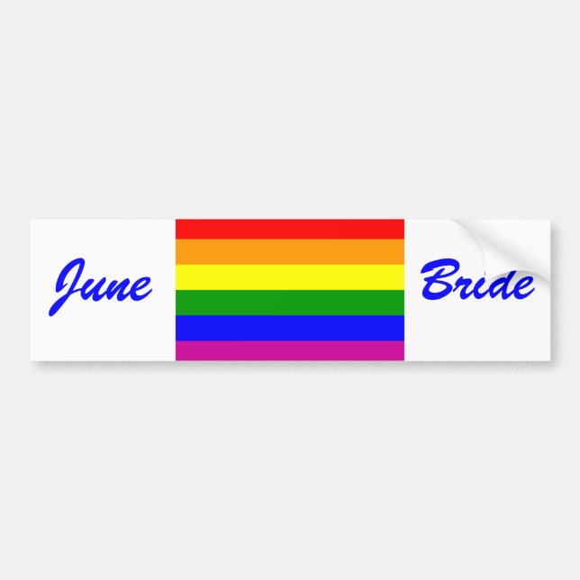 Autocollant De Voiture Enregistrer la date/Mariage/Gay pride Rainbow (Devant)