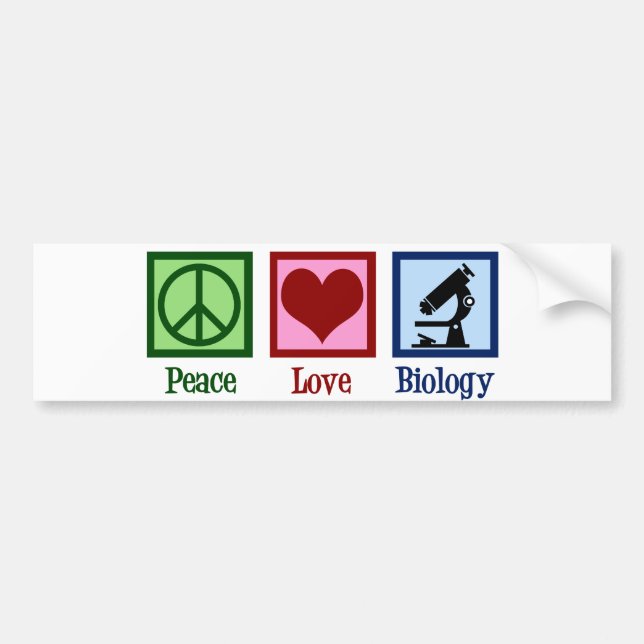 Autocollant De Voiture Enseignant en biologie de l'amour pour la paix (Devant)
