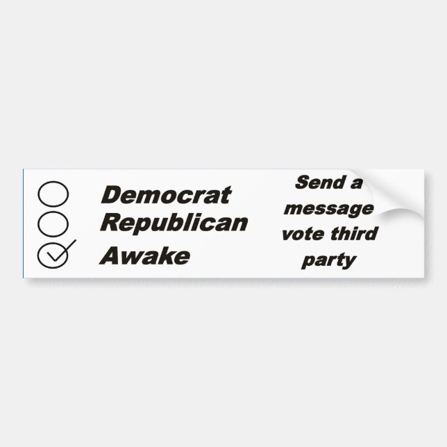 Autocollant De Voiture envoyez un tiers de vote de message (Devant)
