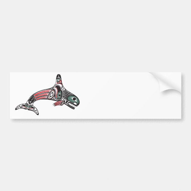 Autocollant De Voiture Épaulard et Eagle de Tlingit (Devant)