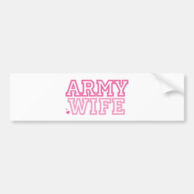 Autocollant De Voiture Épouse de l'armée (rose) (Devant)