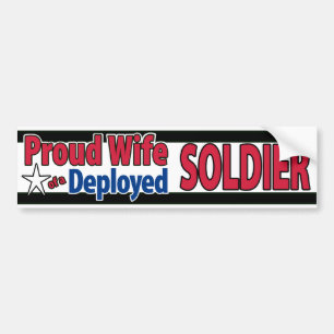Autocollant De Voiture Épouse fière d'un soldat déployé Bumpersticker