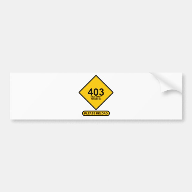 Autocollant De Voiture Erreur 403 : Démocratie interdite (Devant)