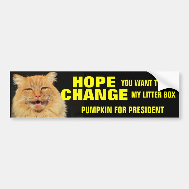 Autocollant De Voiture Espoir pour le changement à la litière du chat (Devant)