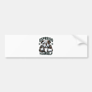 Autocollant De Voiture Espresso Bulldog Chaud - Café Cosy