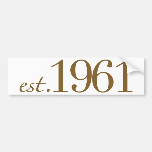 Autocollant De Voiture Est 1961 (année de naissance) (Devant)