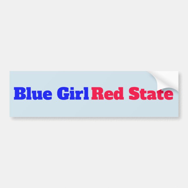 Autocollant De Voiture État bleu de rouge de fille (Devant)