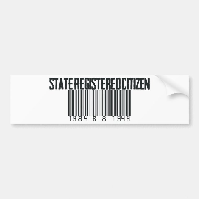 Autocollant De Voiture État enregistré (Devant)