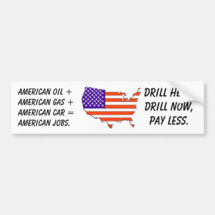 Autocollant De Voiture Etats-Unis-carte-drapeau, huile américaine +Gaz