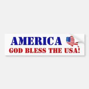 Autocollant De Voiture Etats-Unis d'Amérique DIEU BÉNISSE LES USA! Drapea