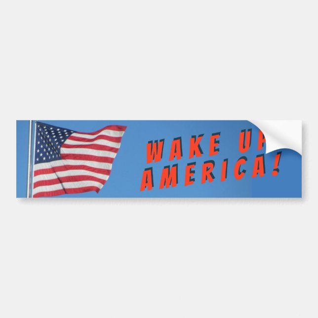 Autocollant De Voiture États-Unis Drapeau Réveillez L'Amérique (Devant)