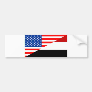 Autocollant De Voiture etats-unis yémen demi drapeau états-unis