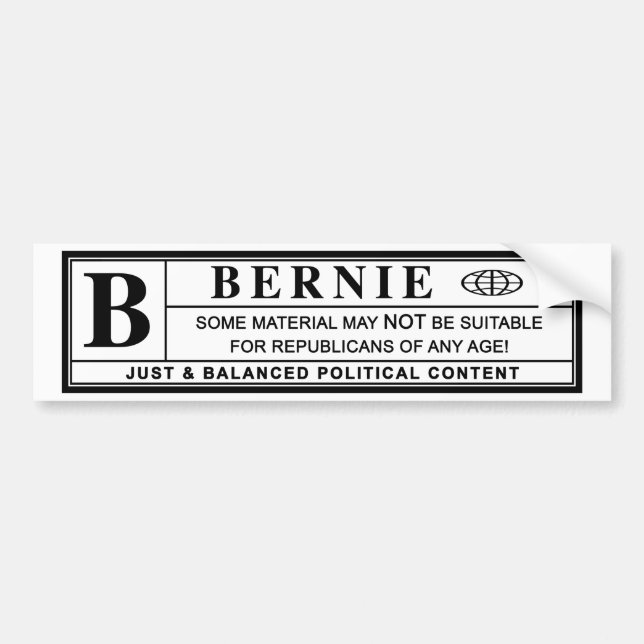 Autocollant De Voiture Étiquette d'avertissement Bernie Sanders (Devant)