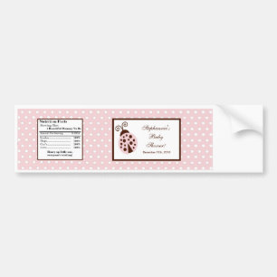 Autocollant De Voiture Étiquette de bouteille d'eau rose Ladybug
