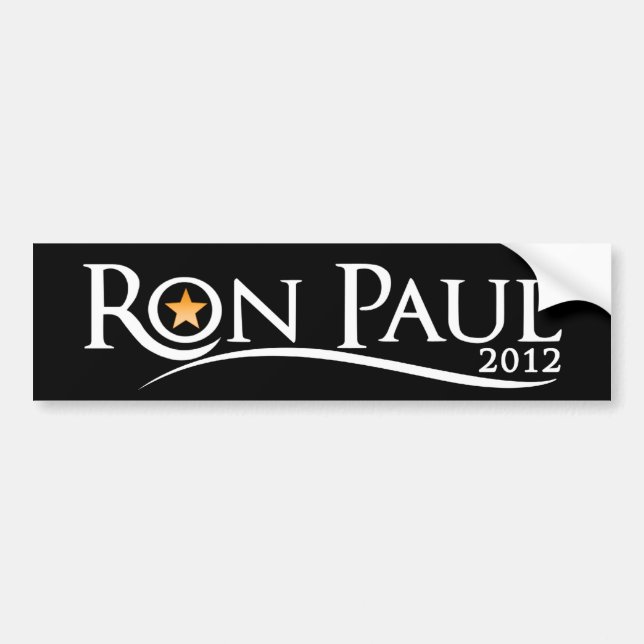 Autocollant De Voiture Étoile 2012 d'or de Ron Paul (Devant)