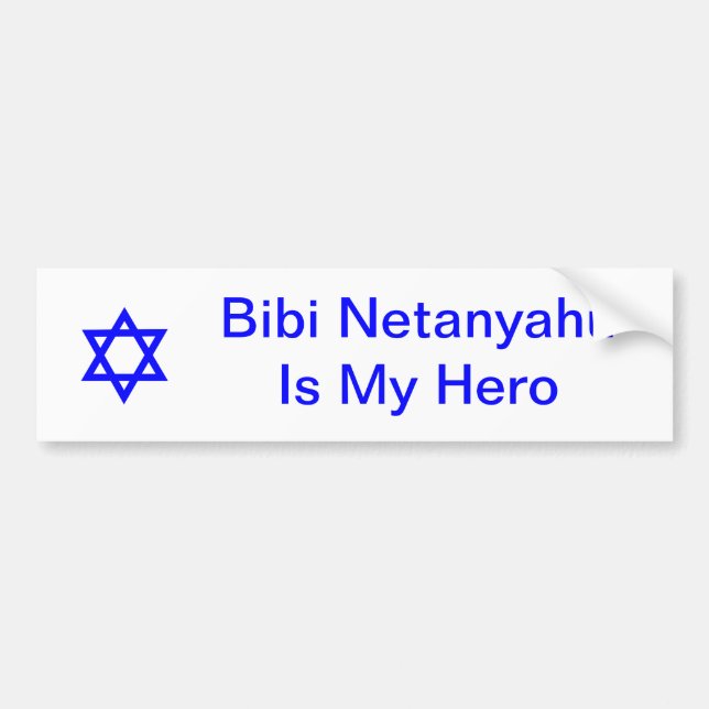 Autocollant De Voiture Étoile de David, Bibi NetanyahuIs mon héros (Devant)