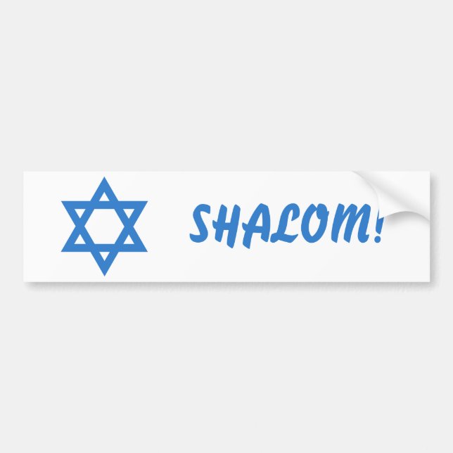 Autocollant De Voiture Étoile de David, SHALOM ! (Devant)