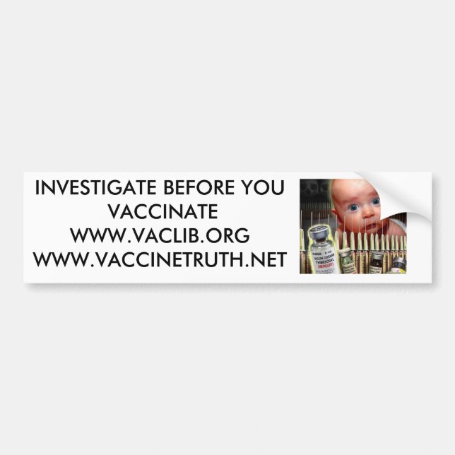AUTOCOLLANT DE VOITURE ÉTUDIEZ AVANT QUE VOUS VACCINIEZ (Devant)