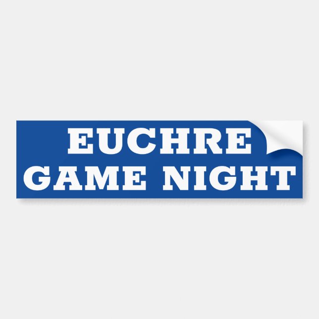Autocollant De Voiture EUCHRE JEU NUIT Autorisé signe/autocollant (Devant)