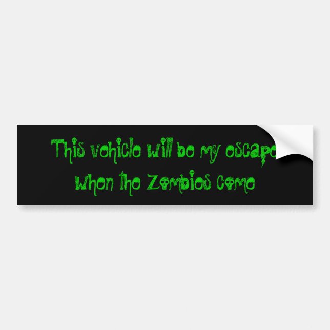 Autocollant De Voiture Évasion de zombi (Devant)
