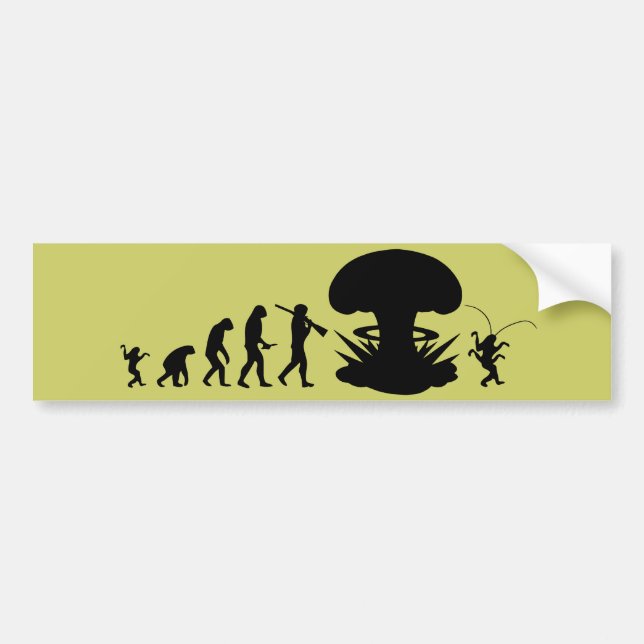 Autocollant De Voiture Evolution de l'homme et du cafard amusant Graphiqu (Devant)