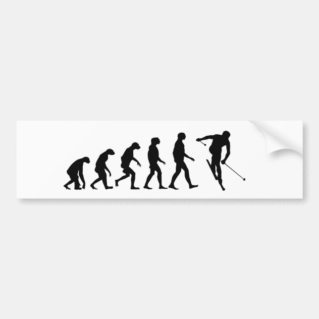 Autocollant De Voiture Évolution de ski (Devant)