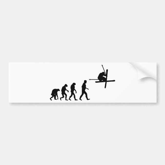 Autocollant De Voiture évolution du ski (Devant)