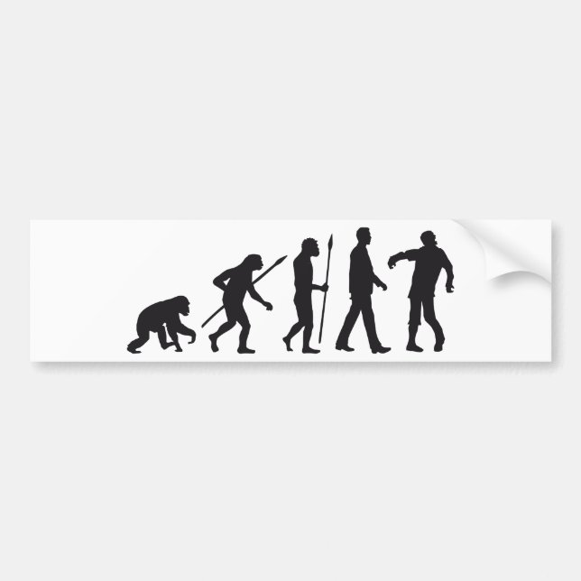 Autocollant De Voiture evolution of man zombie walking dead (Devant)