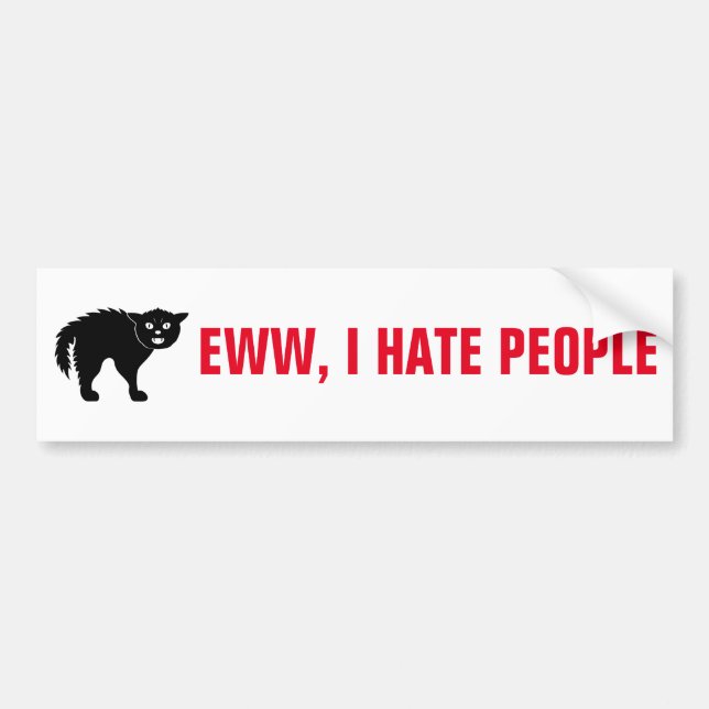 Autocollant De Voiture Ewww, I Hate People bumper sticker (Devant)