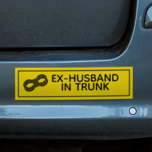 Autocollant De Voiture "EX-MARI EN TRUNK" Drôle