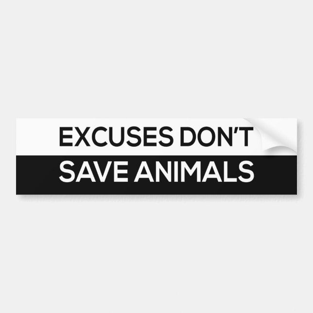 Autocollant De Voiture excuses ne sauvez pas les animaux végétaliens (Devant)