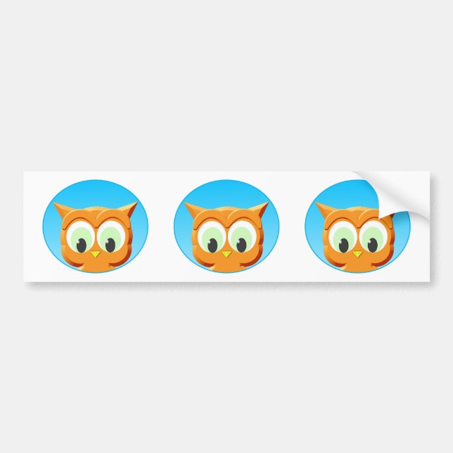 Autocollant De Voiture Face D'Une Petite Chouette (Devant)