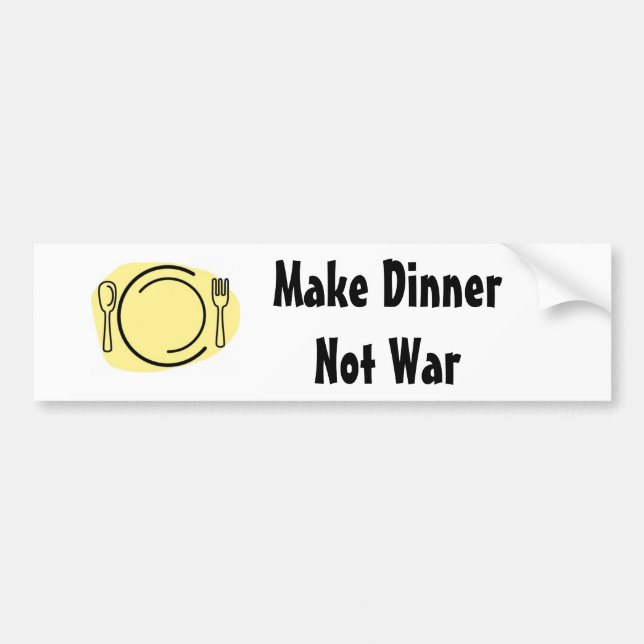 Autocollant De Voiture Faites la guerre de dîner pas ! (Devant)