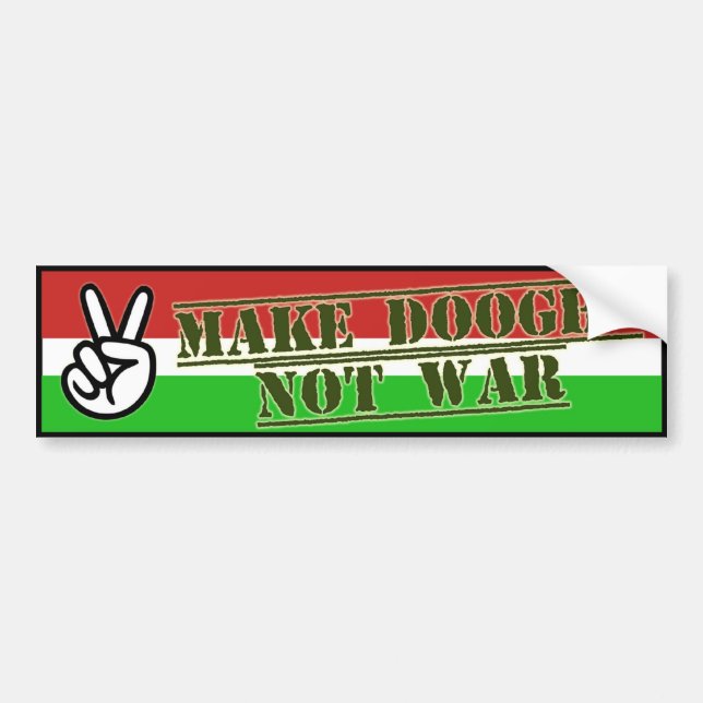 Autocollant De Voiture Faites la paix avec Doogh not War bumper sticker (Devant)