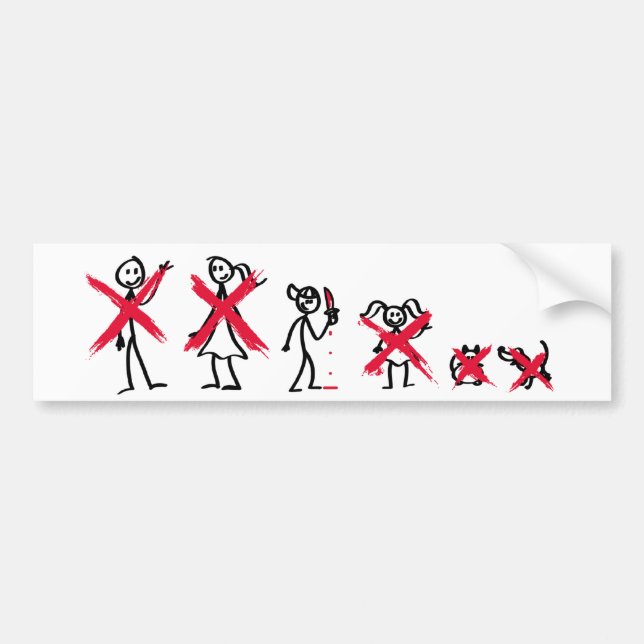 Autocollant De Voiture Famille de bâton - mauvais adhésif pour pare-chocs (Devant)