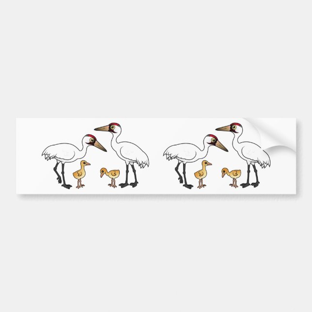 Autocollant De Voiture Famille de grue de huée (Devant)