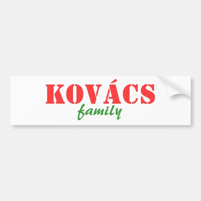Autocollant De Voiture Famille de Kovacs (Devant)