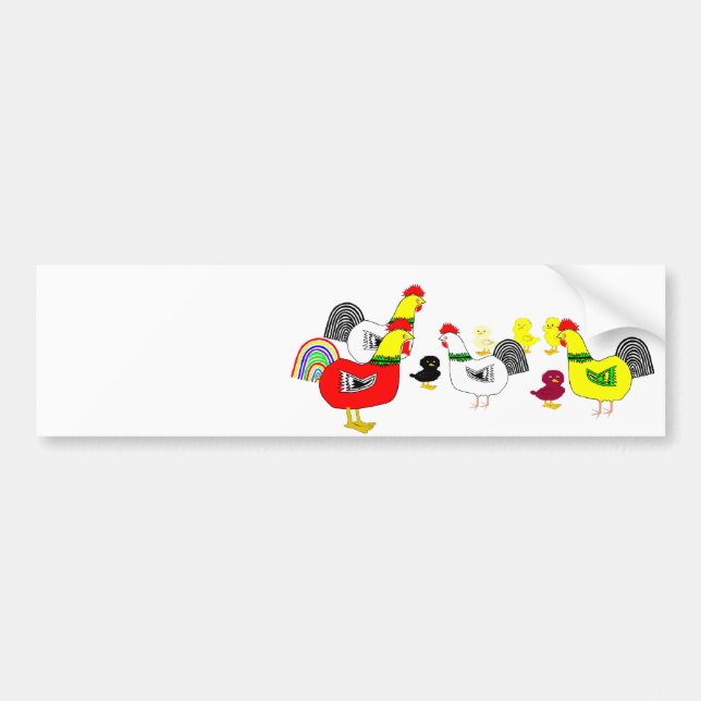 Autocollant De Voiture Famille de poulet (Devant)