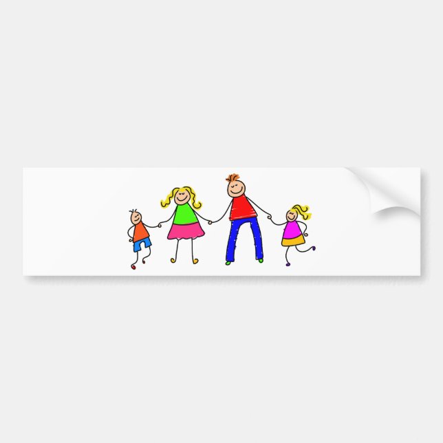 Autocollant De Voiture Famille heureuse (Devant)