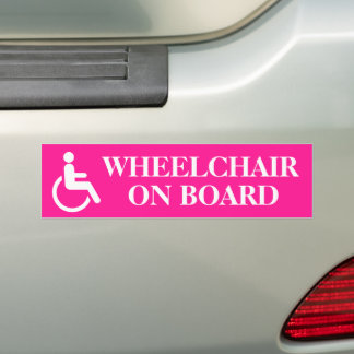Autocollant De Voiture Fauteuil roulant rose – Sensibilisation à l'access