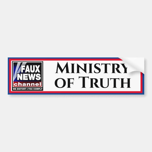 Autocollant De Voiture Faux News "Ministère de la Vérité" (Devant)