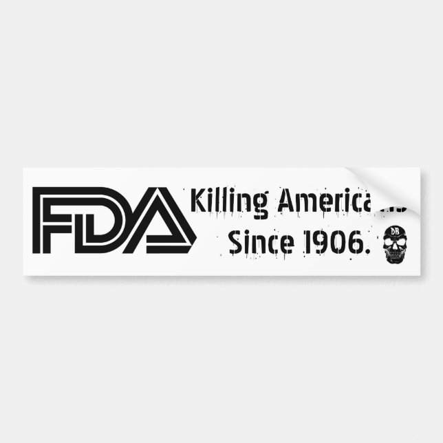 Autocollant De Voiture FDA (White) (Devant)