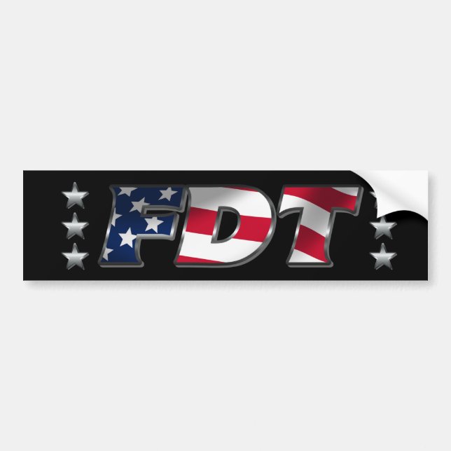 Autocollant De Voiture FDT Eff Donald Trump Anti-Trump (Devant)