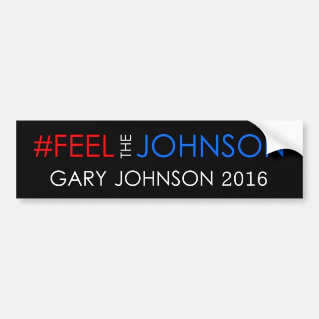 Autocollant De Voiture #feelthejohnson Gary Johnson 2016 (Devant)
