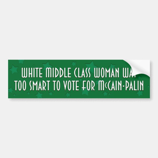 Autocollant De Voiture Femme blanche de classe moyenne pour Obama Biden (Devant)