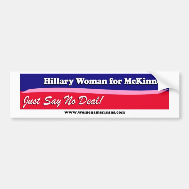 Autocollant De Voiture Femme de Hillary pour McKinney - dites juste non (Devant)