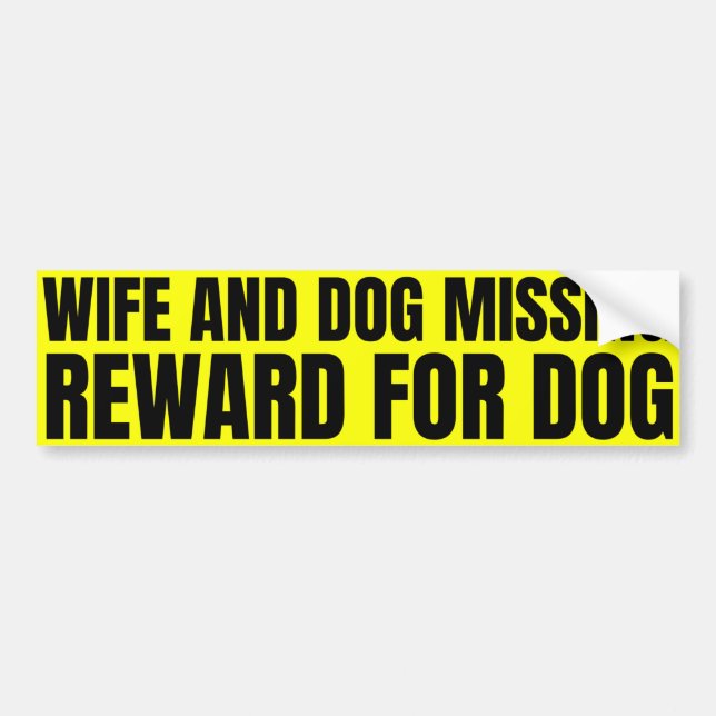 Autocollant De Voiture Femme et chien disparu Récompense pour chien (Devant)