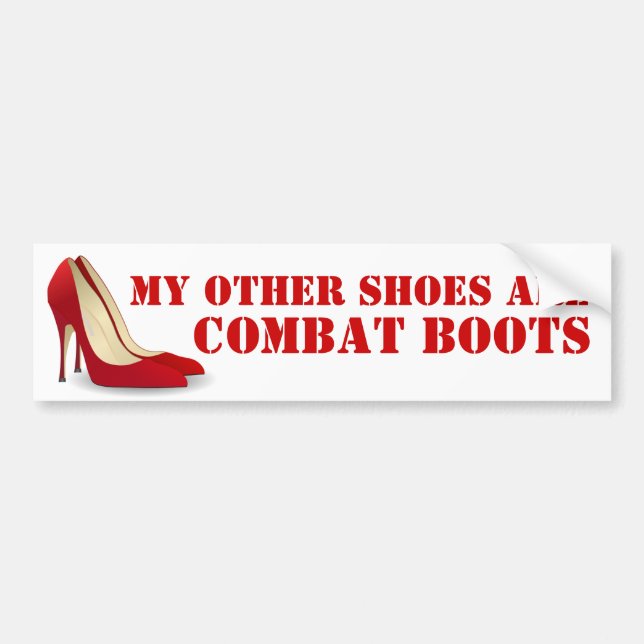 Autocollant De Voiture Femmes dans des talons stylets rouges de combat (Devant)